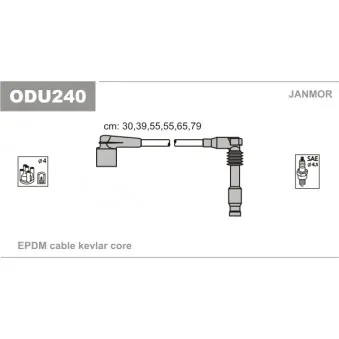 JANMOR ODU240 - Kit de câbles d'allumage