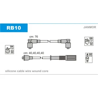 JANMOR RB10 - Kit de câbles d'allumage