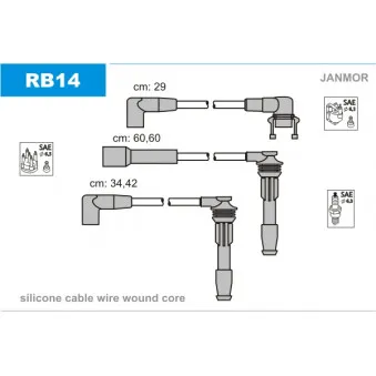 JANMOR RB14 - Kit de câbles d'allumage