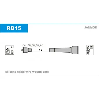 JANMOR RB15 - Kit de câbles d'allumage