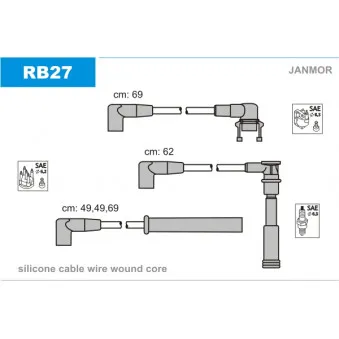 JANMOR RB27 - Kit de câbles d'allumage