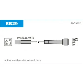JANMOR RB29 - Kit de câbles d'allumage