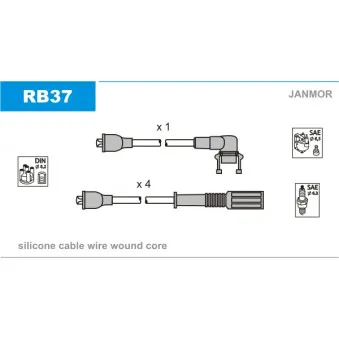 JANMOR RB37 - Kit de câbles d'allumage