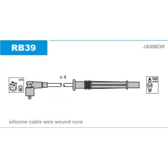JANMOR RB39 - Kit de câbles d'allumage
