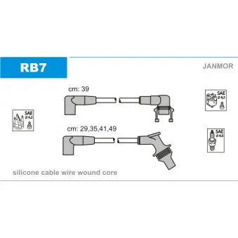 Kit de câbles d'allumage JANMOR OEM 7700857981