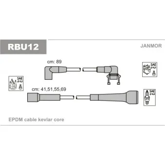 Kit de câbles d'allumage JANMOR RB12