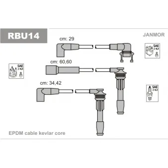 Kit de câbles d'allumage JANMOR RBU14