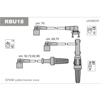 Kit de câbles d'allumage JANMOR RBU18