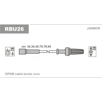 JANMOR RBU26 - Kit de câbles d'allumage