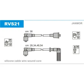 JANMOR RVS21 - Kit de câbles d'allumage