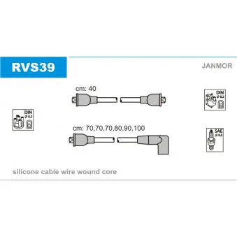 JANMOR RVS39 - Kit de câbles d'allumage