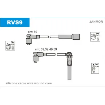 JANMOR RVS9 - Kit de câbles d'allumage