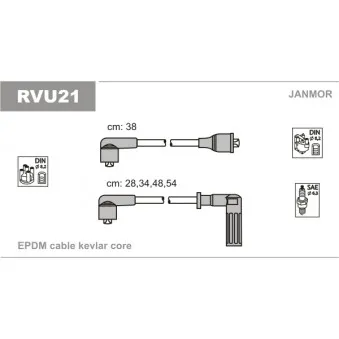 JANMOR RVU21 - Kit de câbles d'allumage