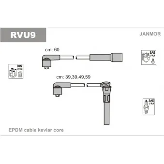 JANMOR RVU9 - Kit de câbles d'allumage