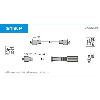 JANMOR S19.P - Kit de câbles d'allumage