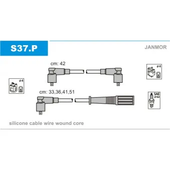 Kit de câbles d'allumage JANMOR S37.P