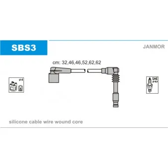 Kit de câbles d'allumage JANMOR SBS3