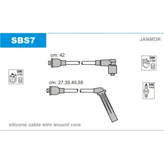JANMOR SBS7 - Kit de câbles d'allumage