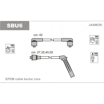 JANMOR SBU6 - Kit de câbles d'allumage