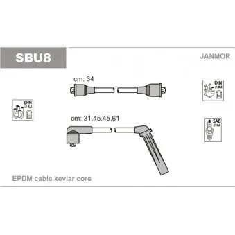 Kit de câbles d'allumage JANMOR SBU8