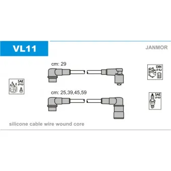 JANMOR VL11 - Kit de câbles d'allumage