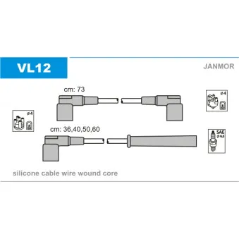 Kit de câbles d'allumage JANMOR VL12
