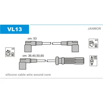 Kit de câbles d'allumage JANMOR VL13