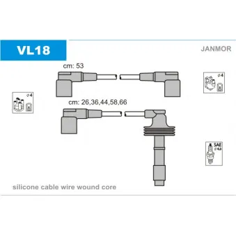JANMOR VL18 - Kit de câbles d'allumage