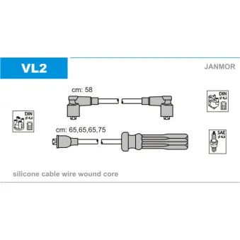 JANMOR VL2 - Kit de câbles d'allumage