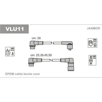 Kit de câbles d'allumage JANMOR VLU11