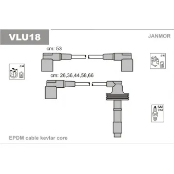 JANMOR VLU18 - Kit de câbles d'allumage