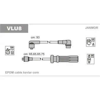 Kit de câbles d'allumage JANMOR VLU8