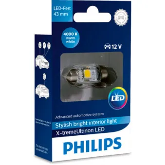 Ampoule, éclairage intérieur PHILIPS 129454000KX1 pour SKODA RAPID 1.4 TSI - 125cv