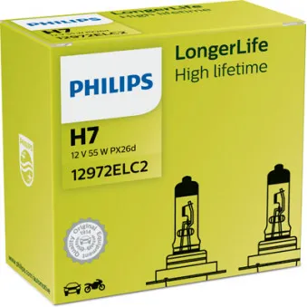 Lot de 2 ampoules, projecteur longue portée PHILIPS 12972ELC2 pour PEUGEOT 308 1.6 e-HDi 115 - 116cv