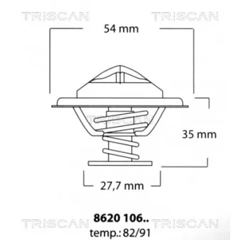 TRISCAN 8620 10682 - Thermostat, liquide de refroidissement