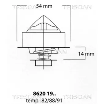 Thermostat, liquide de refroidissement TRISCAN [8620 1982]