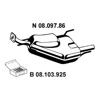 EBERSPÄCHER 08.097.86 - Silencieux arrière