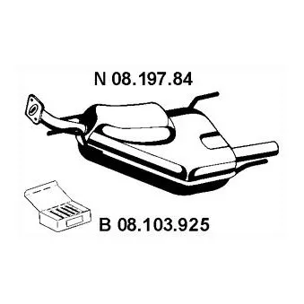 Silencieux arrière EBERSPÄCHER OEM 852416