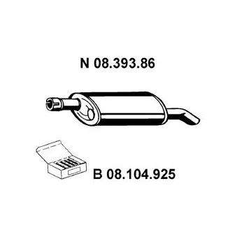 EBERSPÄCHER 08.393.86 - Silencieux arrière