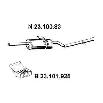 EBERSPÄCHER 23.100.83 - Silencieux arrière