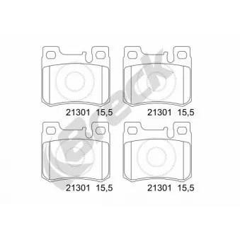 Jeu de 4 plaquettes de frein arrière BRECK OEM 0024200120