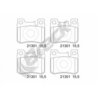 Jeu de 4 plaquettes de frein arrière BRECK 21301 00 704 20