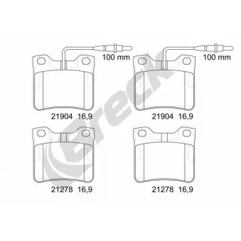 Jeu de 4 plaquettes de frein arrière BRECK OEM 0024204820