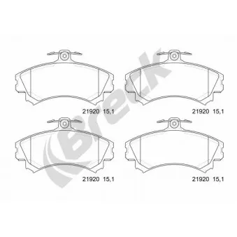 Jeu de 4 plaquettes de frein avant BRECK OEM MZ690336