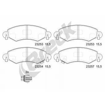 Jeu de 4 plaquettes de frein avant BRECK OEM 9194893