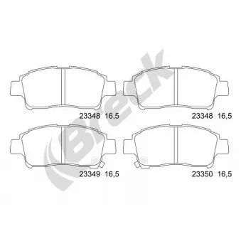 Jeu de 4 plaquettes de frein avant BRECK OEM 0446559020