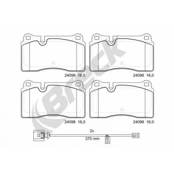 Jeu de 4 plaquettes de frein avant BRECK OEM 8J0698151E