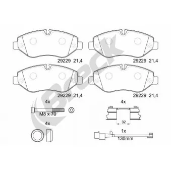 Jeu de 4 plaquettes de frein avant BRECK OEM 42555881