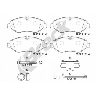 Jeu de 4 plaquettes de frein avant BRECK 29229 00 703 00