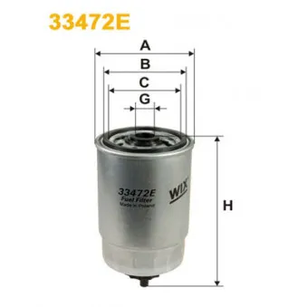 Filtre à carburant WIX FILTERS 33472E pour IVECO ZETA 79-12 H - 116cv